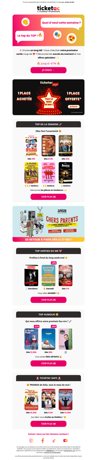 👏 Sorties : le Top de la Semaine !