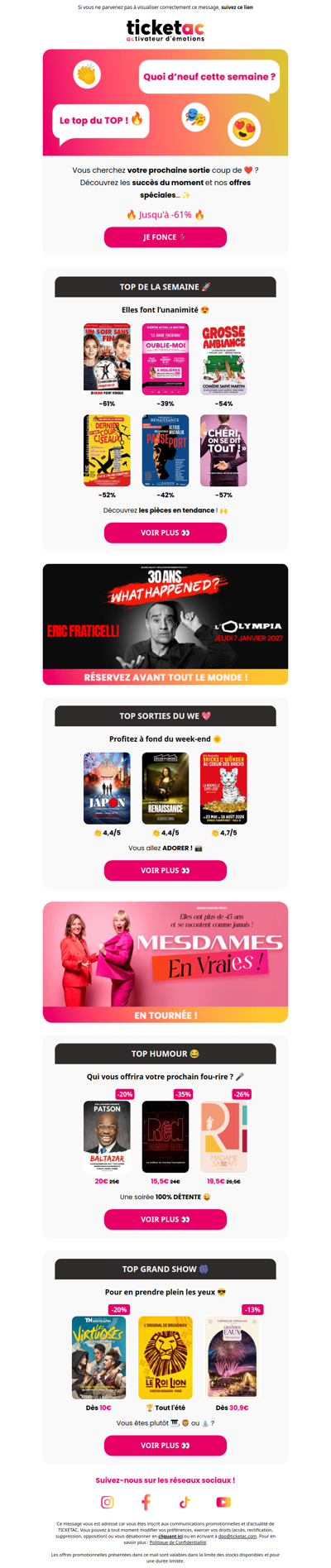 👏 Sorties : le Top de la Semaine !