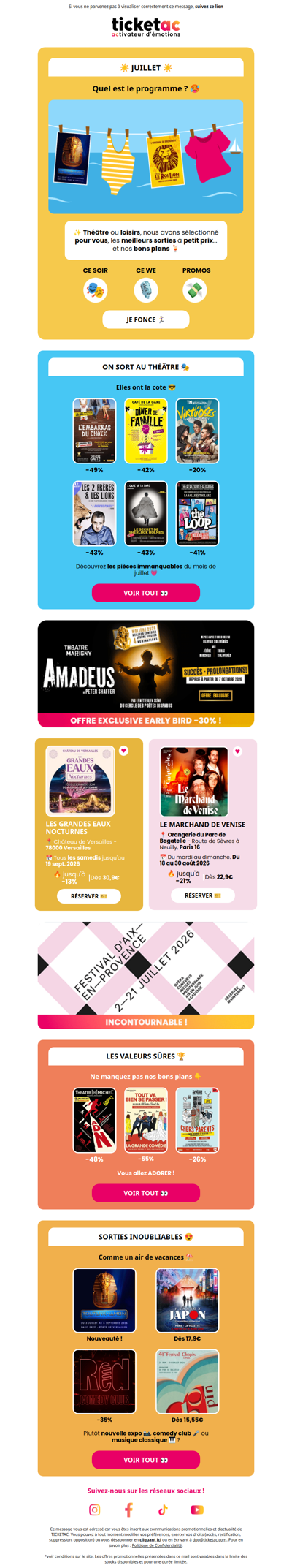 🎭 Bons Plans & Programme de juillet !