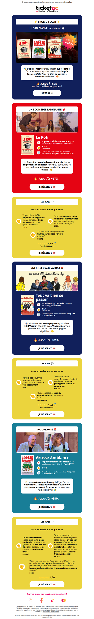 🔥 Offre FLASH : 3 comédies à succès en promo !