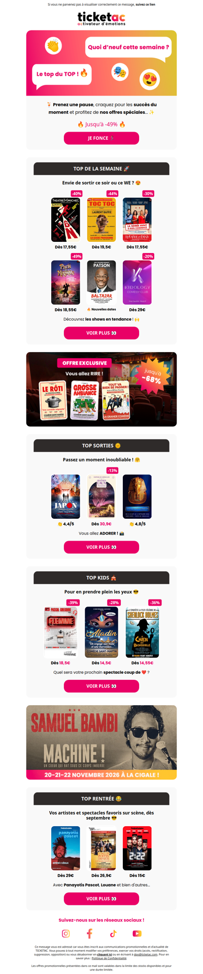 👏 Sorties : le Top de la Semaine !