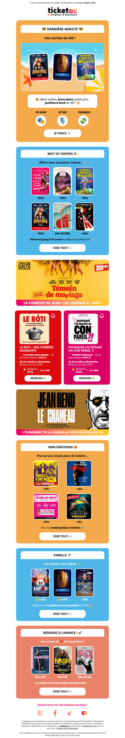 😎 Dernière minute : vos sorties du WE !