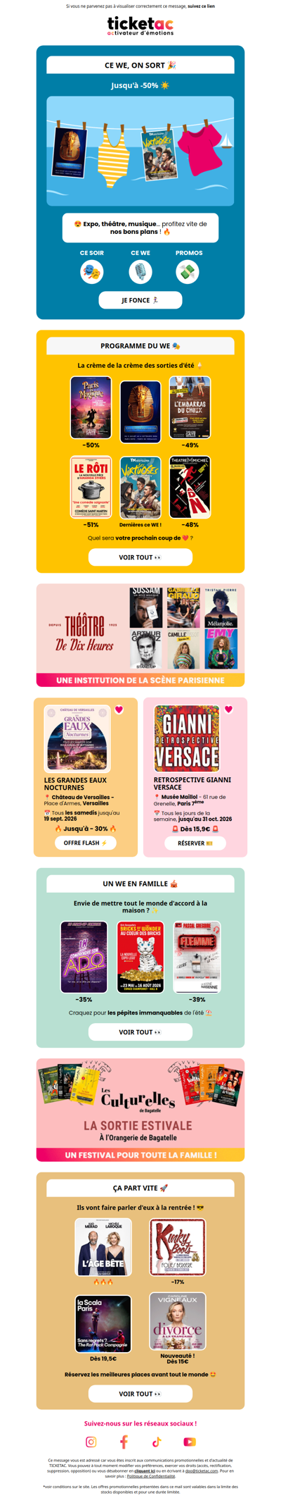 🎭 Sorties : jusqu'à -50% ce WE !