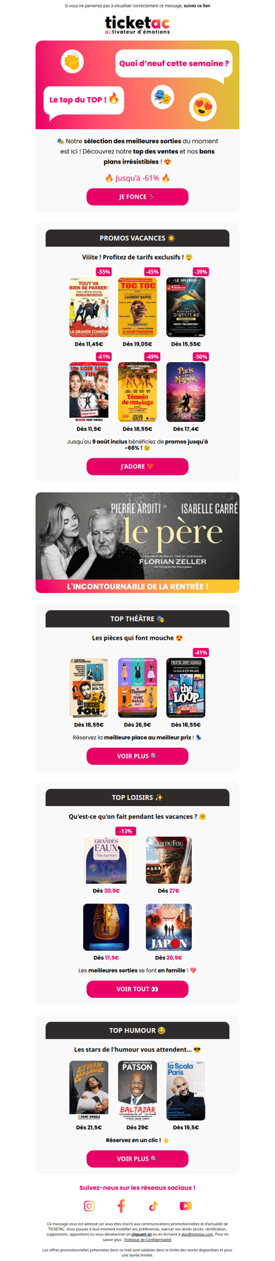🏝️ Top Théâtre & sorties de la semaine !
