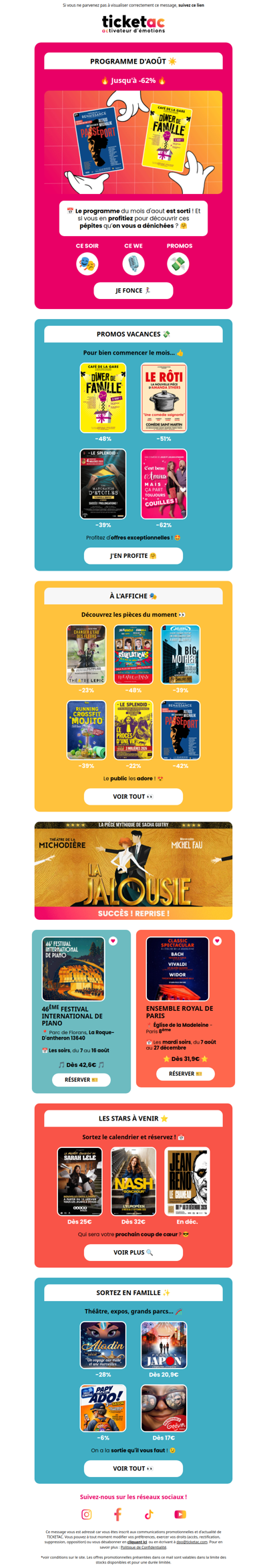 🎭 Sorties : Votre Programme d’Août !