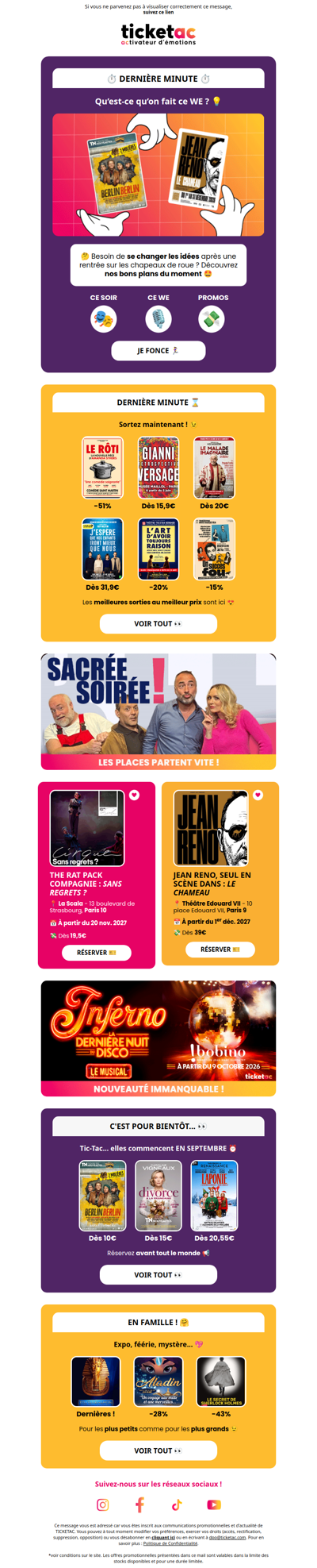 ⏱️ Dernière minute : Qu’est-ce qu’on fait ce WE ?