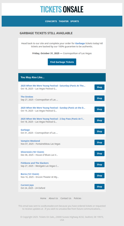Still Looking for Garbage Tickets?