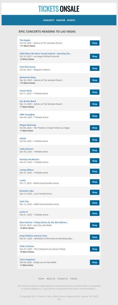 Ultimate Concert Guide for Las Vegas