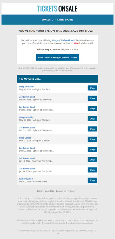 Take 10% Off Tickets for Morgan Wallen at Allegiant Stadium on May  1
