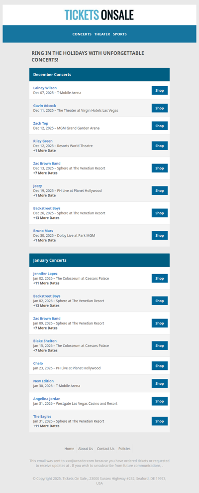 🎤 Your Las Vegas Concert Guide for December & January