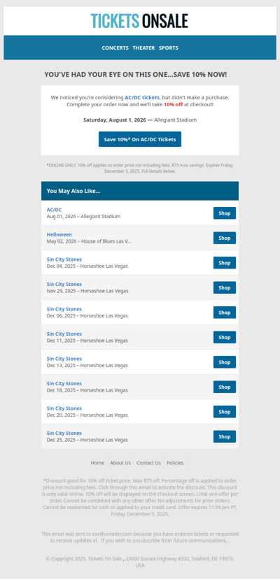 Take 10% Off Tickets for AC/DC at Allegiant Stadium on August  1