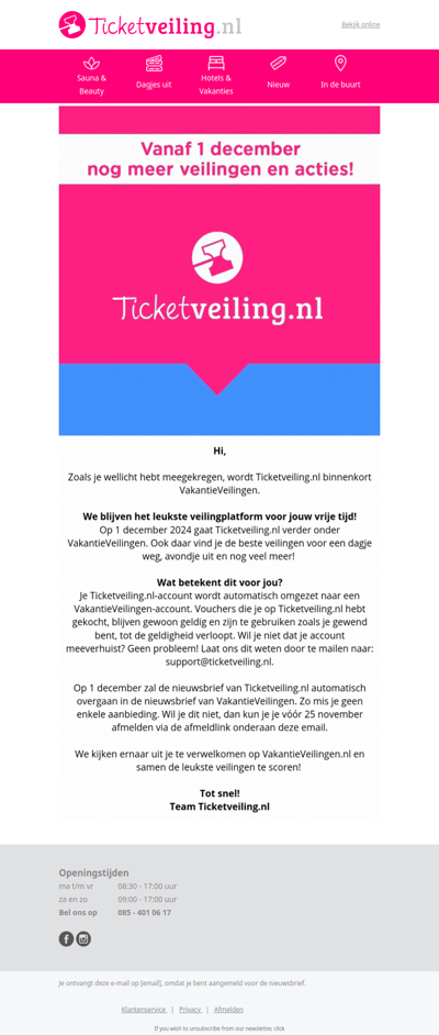 Ticketveiling.nl wordt VakantieVeilingen 🥳