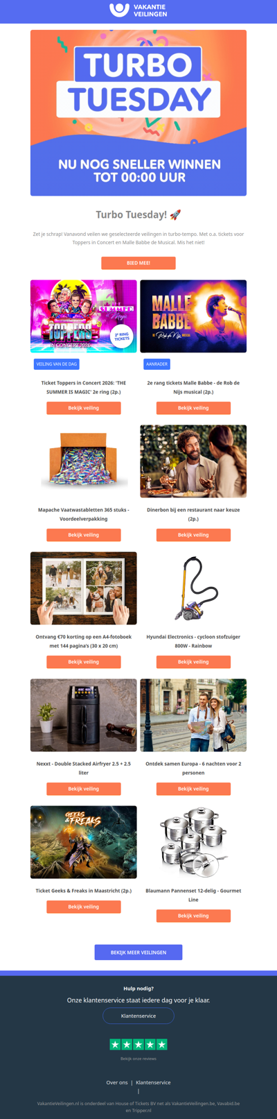 🚀 Turbo Tuesday: razendsnel geveild