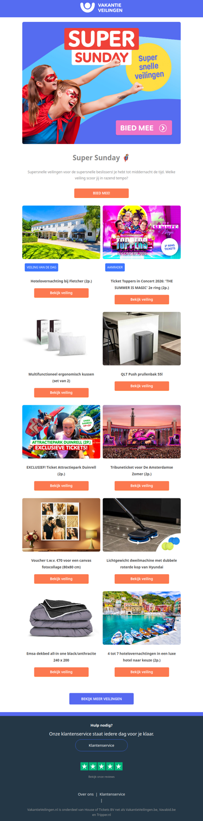 Super Sunday = supersnelle veilingen 🤩