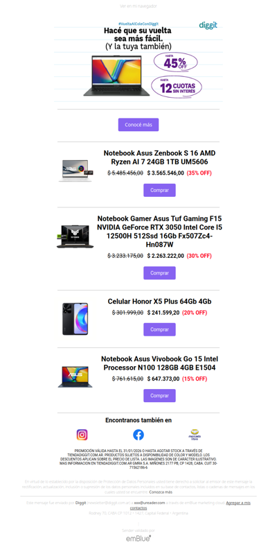 ¡Volvé a clases con las mejores ofertas de Diggit! Hasta 45% OFF y 12 cuotas sin interés