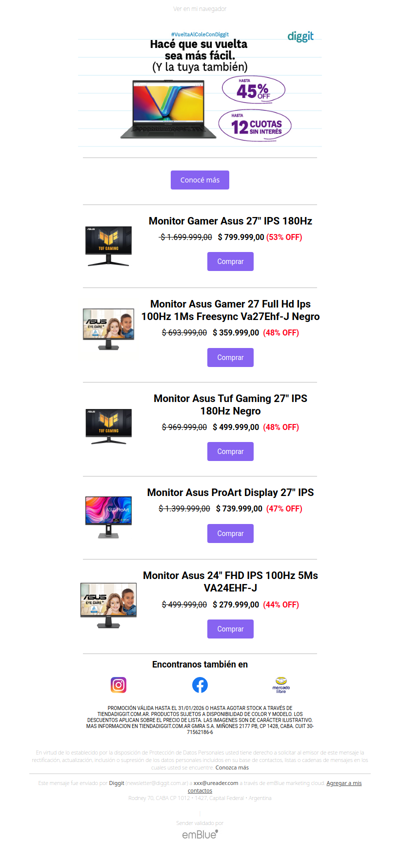 ¿Necesitás monitores? Mira estás increíbles ofertasde Diggit en esta vuelta a clases