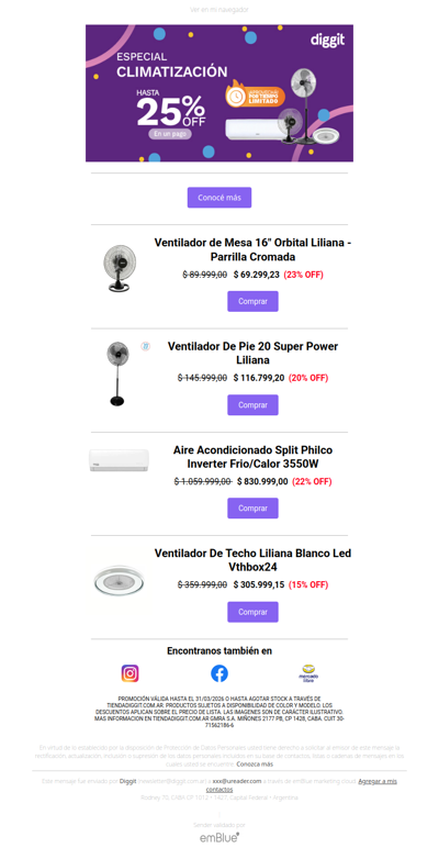 CLIMATIZACIÓN en Diggit  🔥 ❄️Aprovechá por TIEMPO LIMITADO Hasta 25% OFF EN UN PAGO