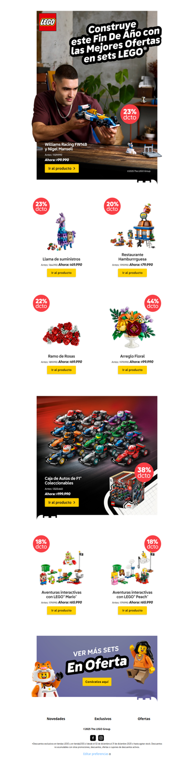 Construye un gran cierre de año con sets LEGO en oferta 😱
