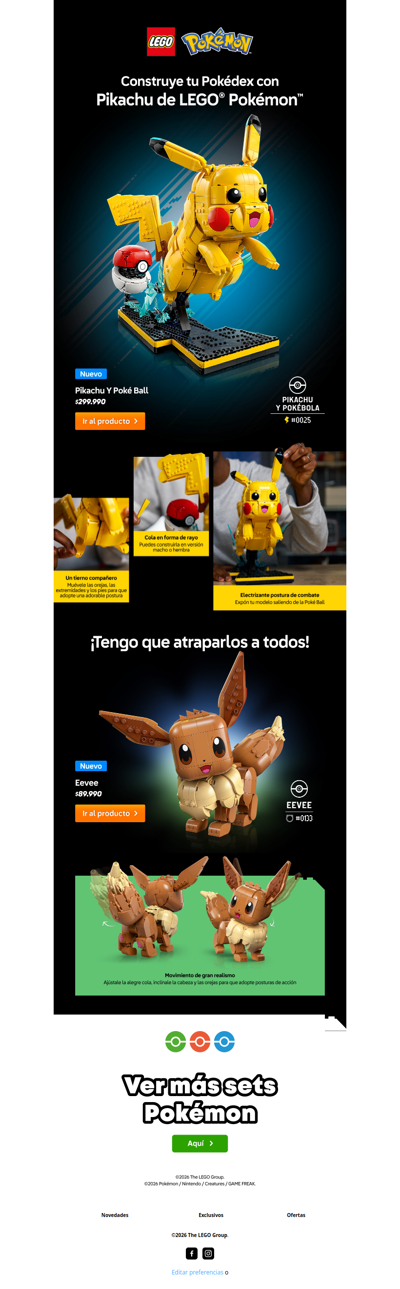 ¡Ya disponible! LEGO® Pokémon™ atrápalos y constrúyelos todos,⚡