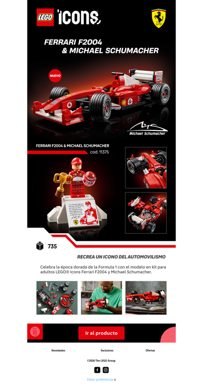 Construye la historia: Ferrari F2004 & Michael Schumacher ya disponible. 🏎️