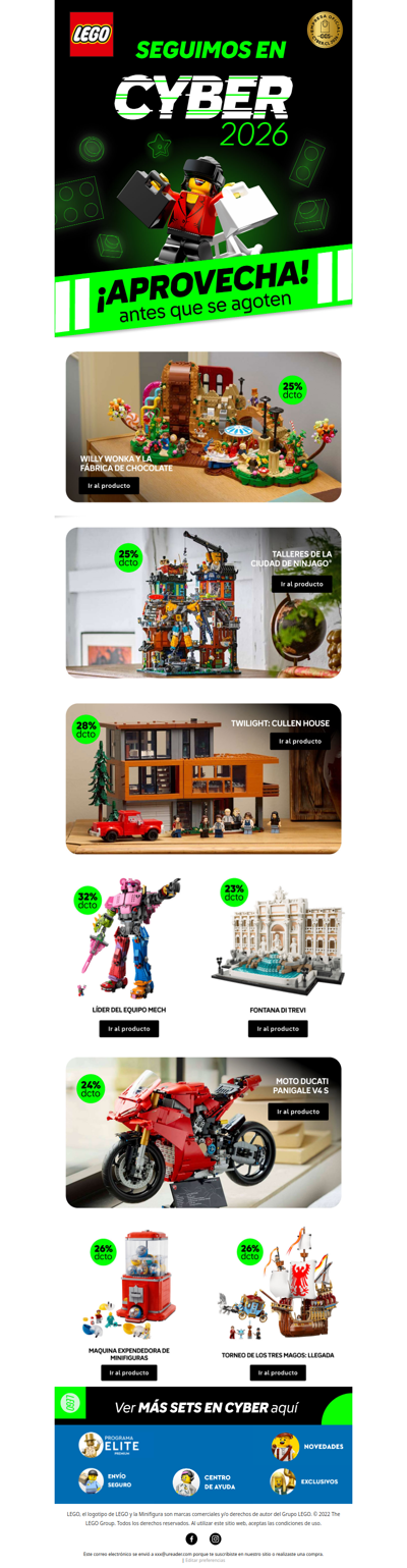 Hasta 50%dcto en Cyber en LEGO®