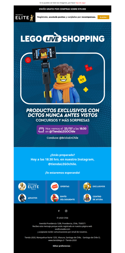 LEGO Live Shopping hoy