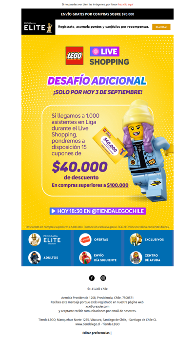 🎁 Desbloquea $40.000 de descuento en el LEGO® Live Shopping