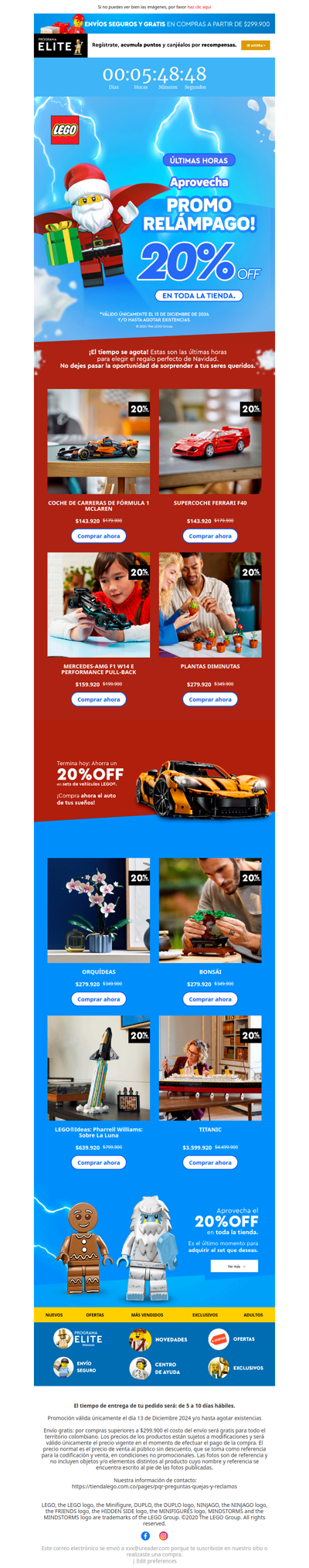 Últimas Horas: Oferta Relámpago en todo LEGO® 🚀