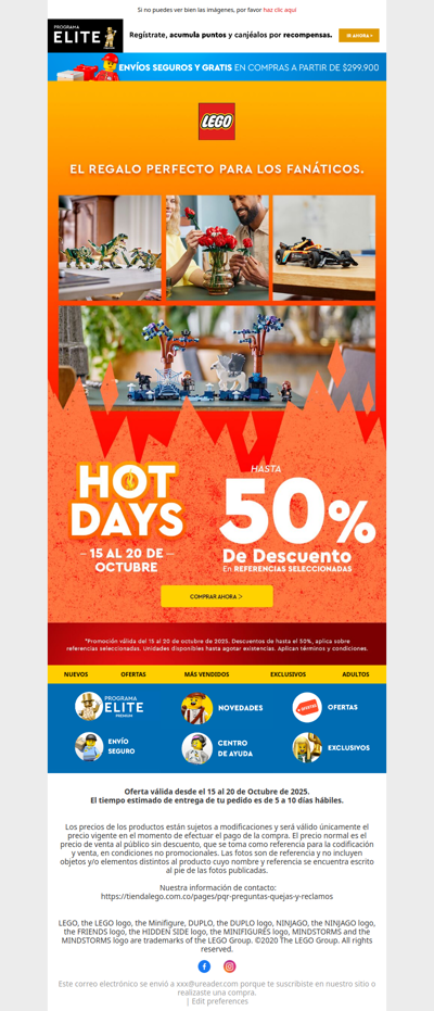 🎁 El momento ideal para regalar LEGO® llegó: hasta 50% OFF