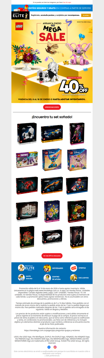 Hasta 40% OFF en la Mega Sale LEGO® 🧱🔥