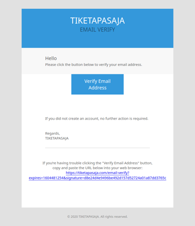 Email Verify | Tiketapasaja