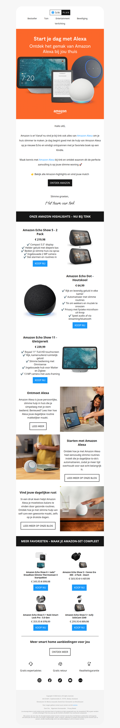 Eindelijk bij tink: Maak kennis met de slimme gadgets van Amazon🚀