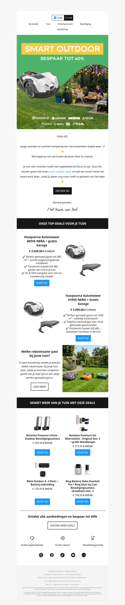 Geniet van een zorgeloze lente in je tuin – ontdek onze smart outdoor deals🌿