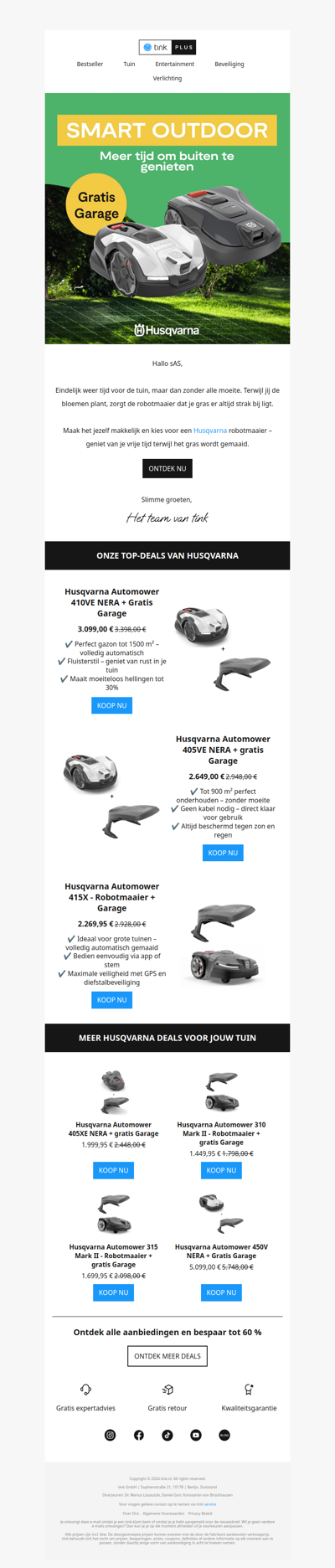 🌿 Laat Husqvarna het werk doen – Geniet in alle rust van je tuin