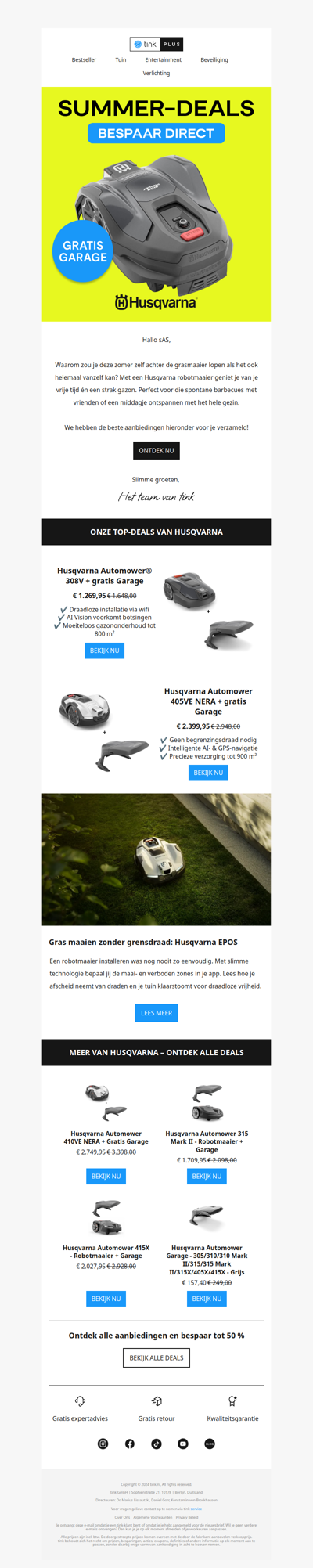 Geniet van je tuin, Husqvarna doet het werk!