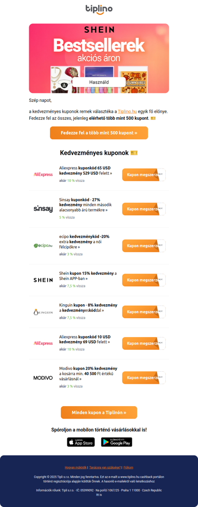 7️⃣ kupon, amit nem szabad kihagynia