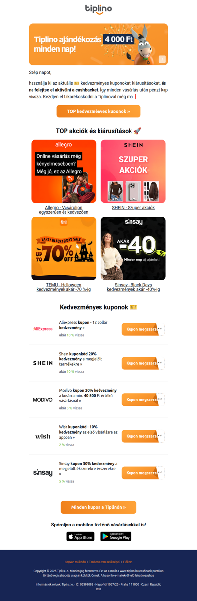 Tiplino már ma pénzt takarít meg 🚀