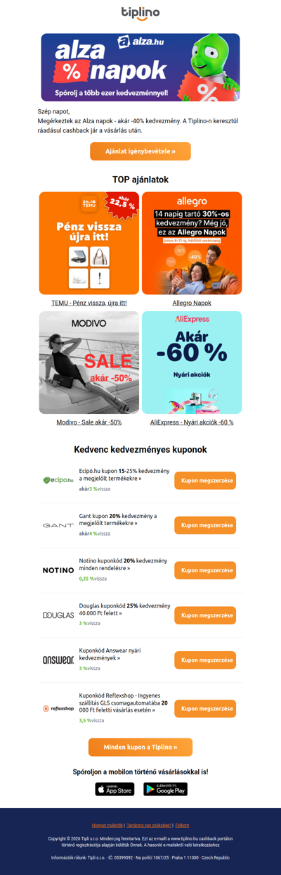 Nyári ajánlatok 🔥 Alza, Temu, Allegro és továbbiak