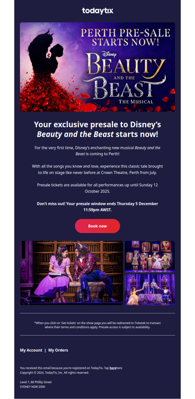 Disney's Beauty and the Beast The Musical | Presale starts now 🌹