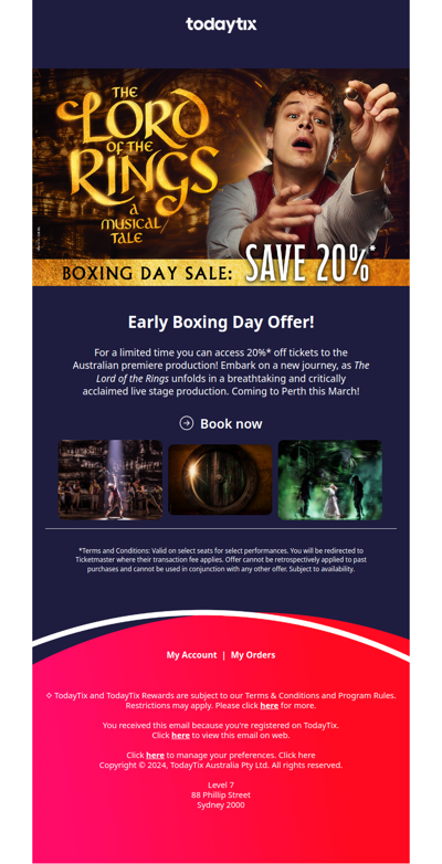 Early Boxing Day Offer 🚨 The Lord of the Rings - A Musical Tale