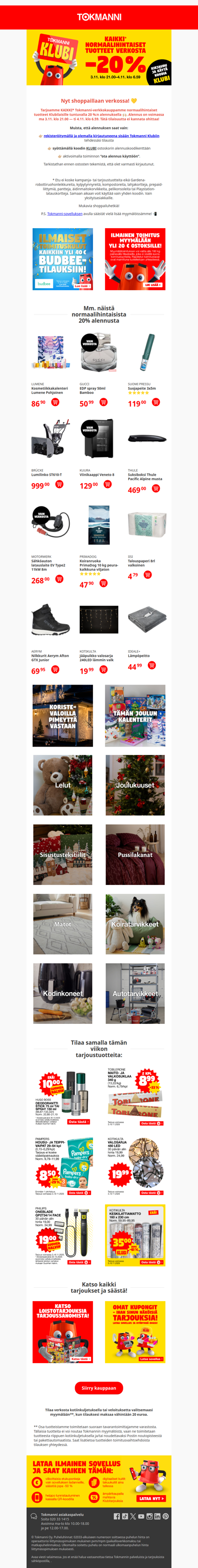 🌙🛒 NYT KAIKKI* tuotteet verkosta -20 %!