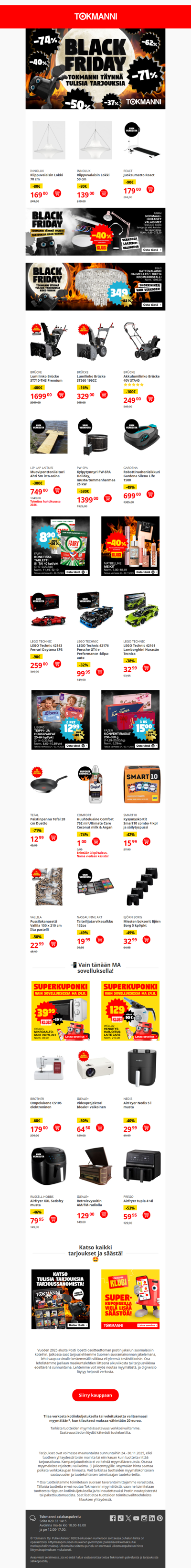 🔥 BLACK FRIDAY – Tokmanni täynnä tulisia tarjouksia! 🔥