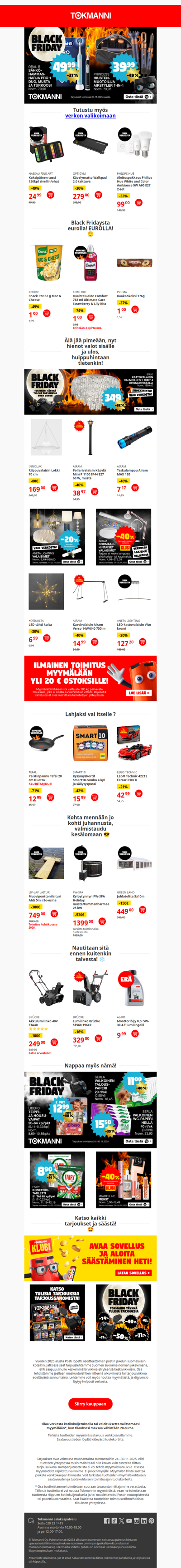 🖤 Paistinpannu -71%, kristallikruunu -82%, lumilinko -100€...