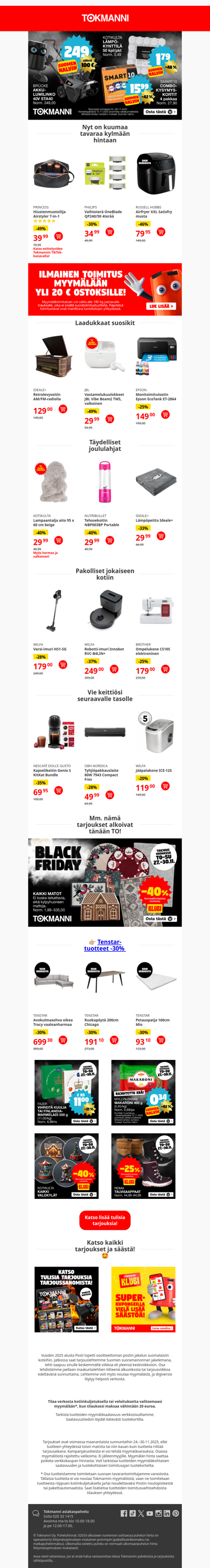 🎁 Black Fridayn HITTEJÄ kotiin tai lahjaksi!