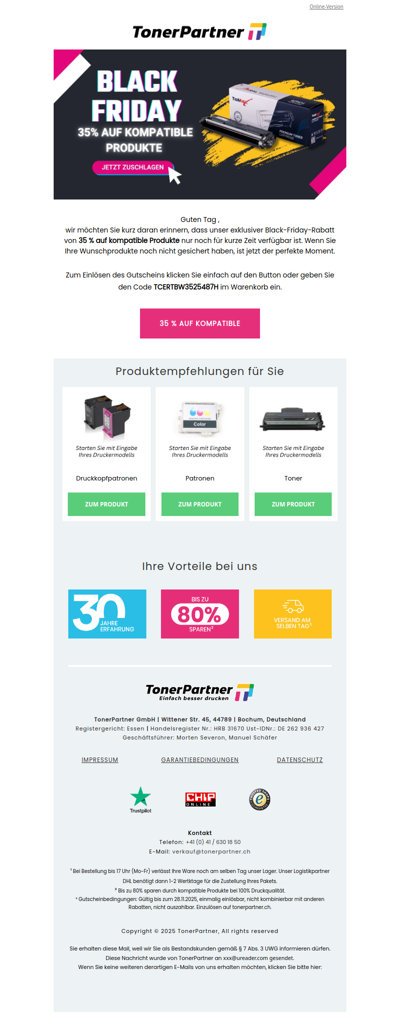 Ihr 35 %-Black-Friday-Vorteil endet bald! 🚨