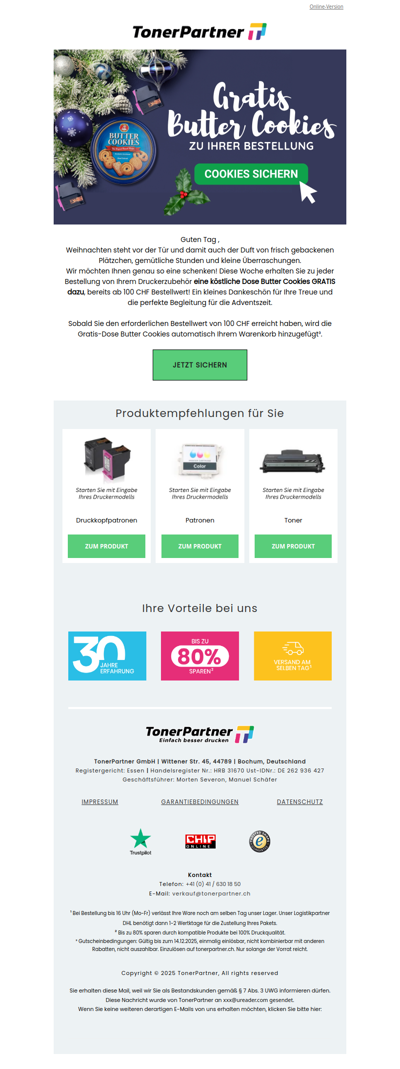 🎁 Gratis-Cookies sichern & Druckerzubehör nachbestellen! 🍪
