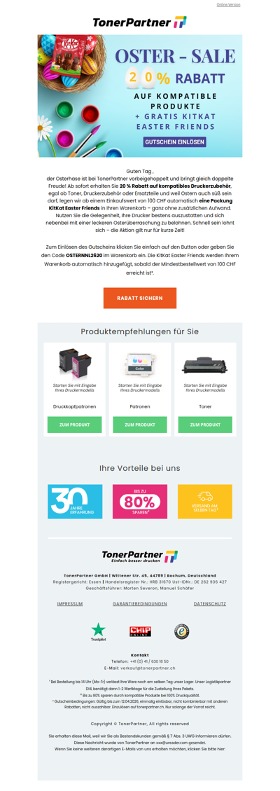 20% Oster-Special & KitKat Easter Friends gratis 🐇