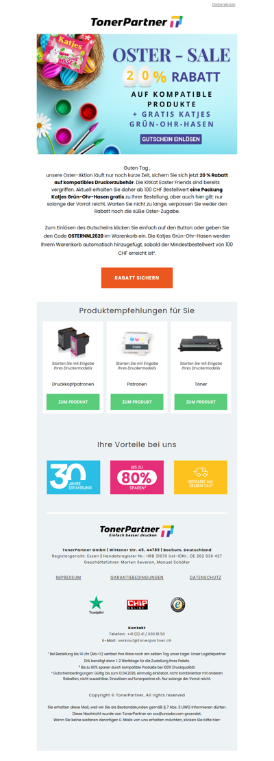 🐰 Bald vorbei: 20 % Rabatt + Oster-Extra sichern! ⏳