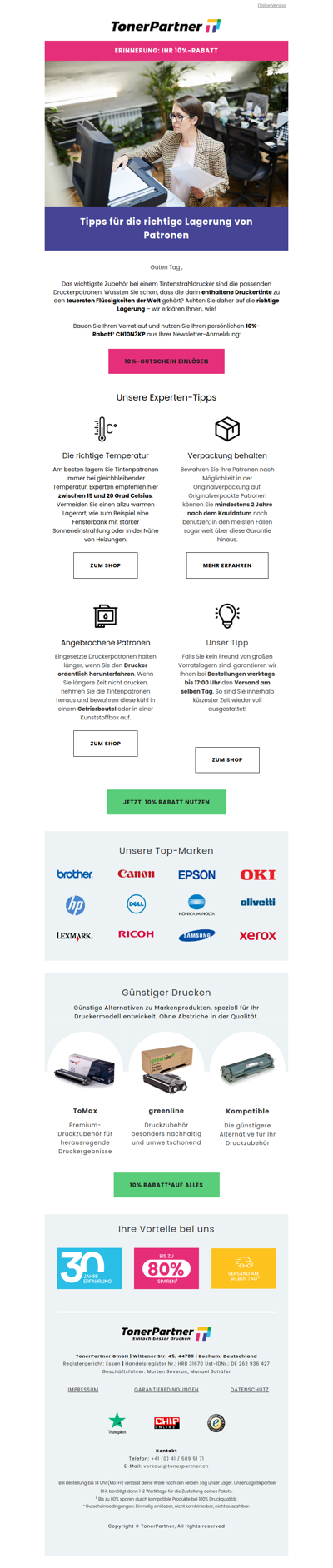 👉 So lagern Sie Ihre Patronen richtig!