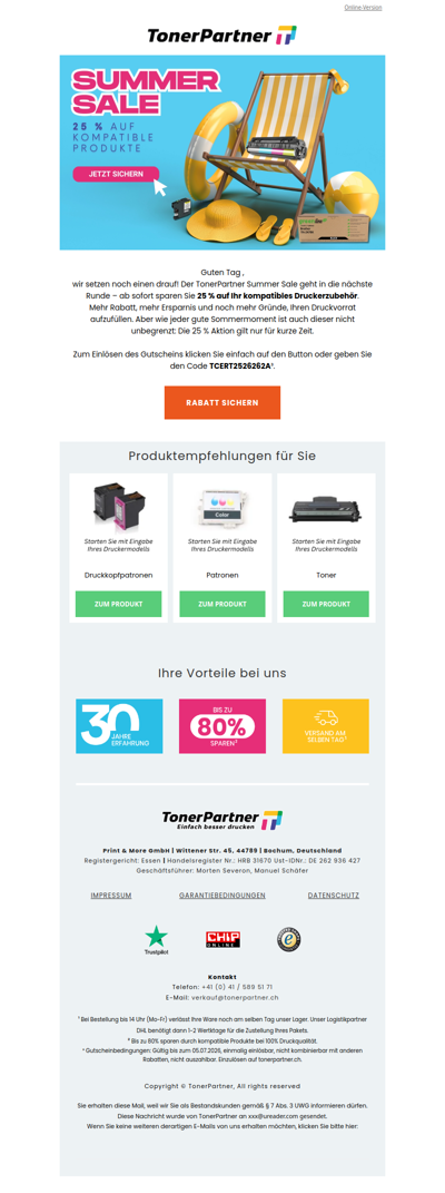 🔥 25 % Summer Sale Upgrade für SIe